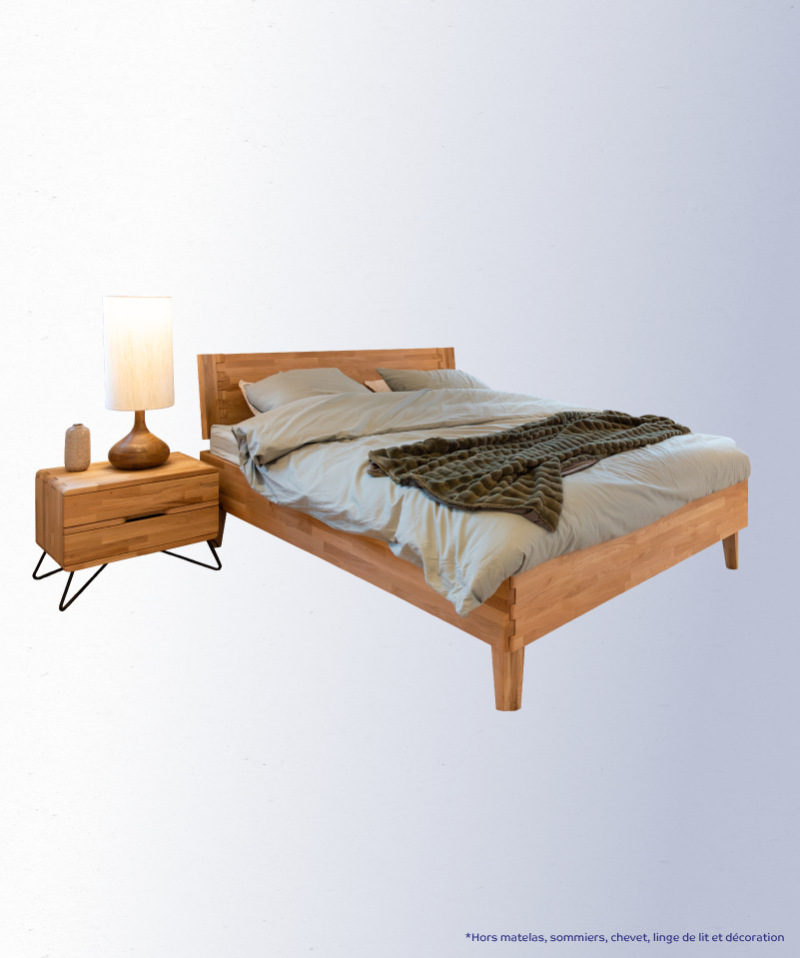 Lit Atlanta – Chêne massif et design