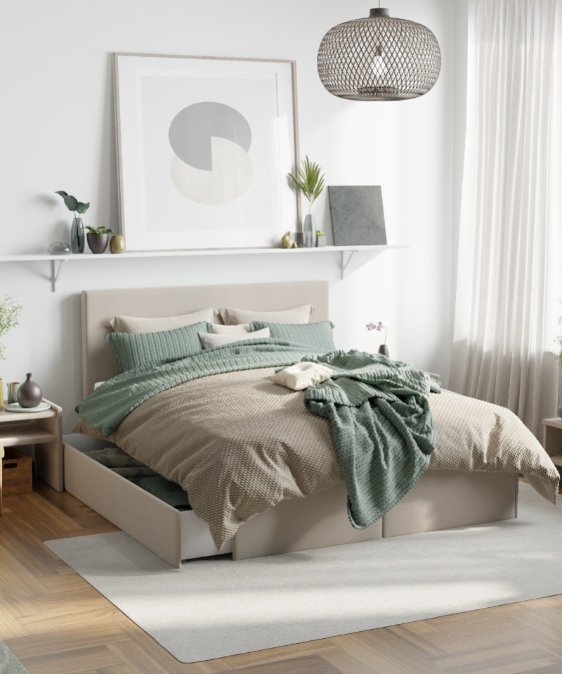 Lit Laddi – Rangement intégré et confort stable