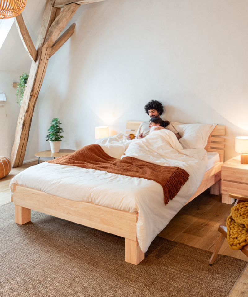 Lit Premium – Bois massif et design épuré