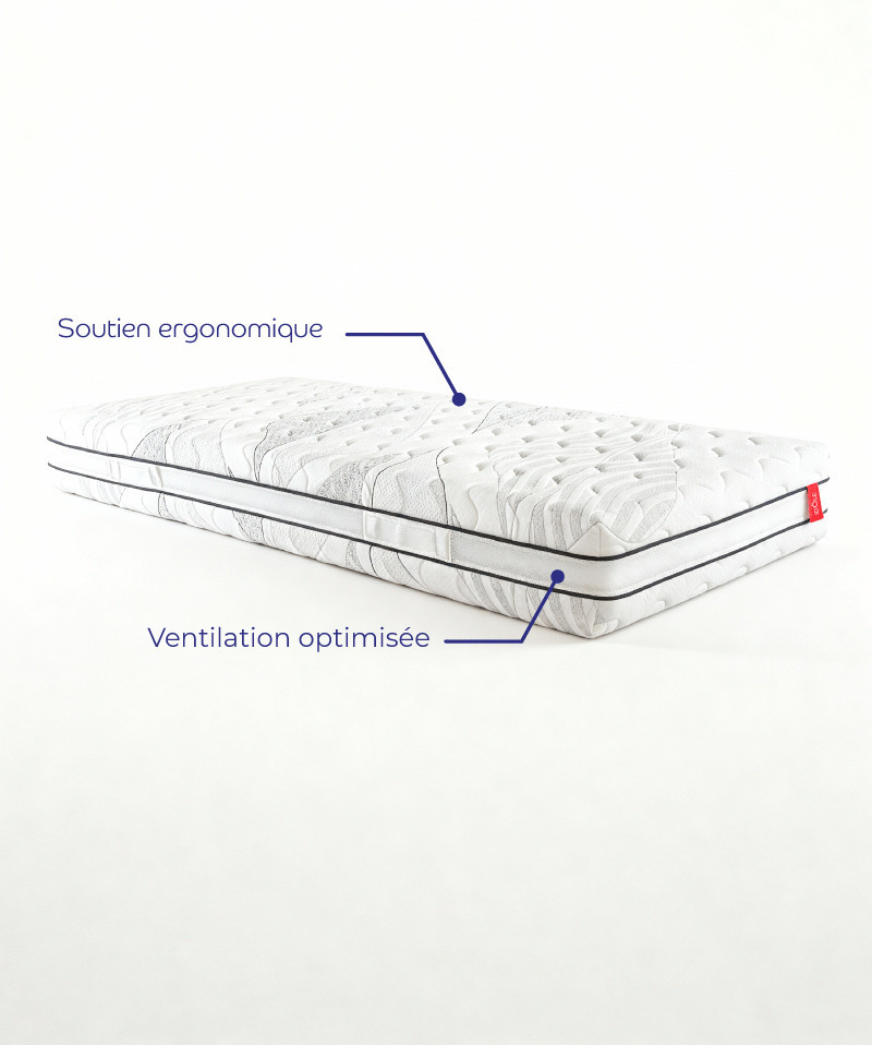 Matelas Idöle - Ressorts ensachés et mousse hybride mi-ferme
