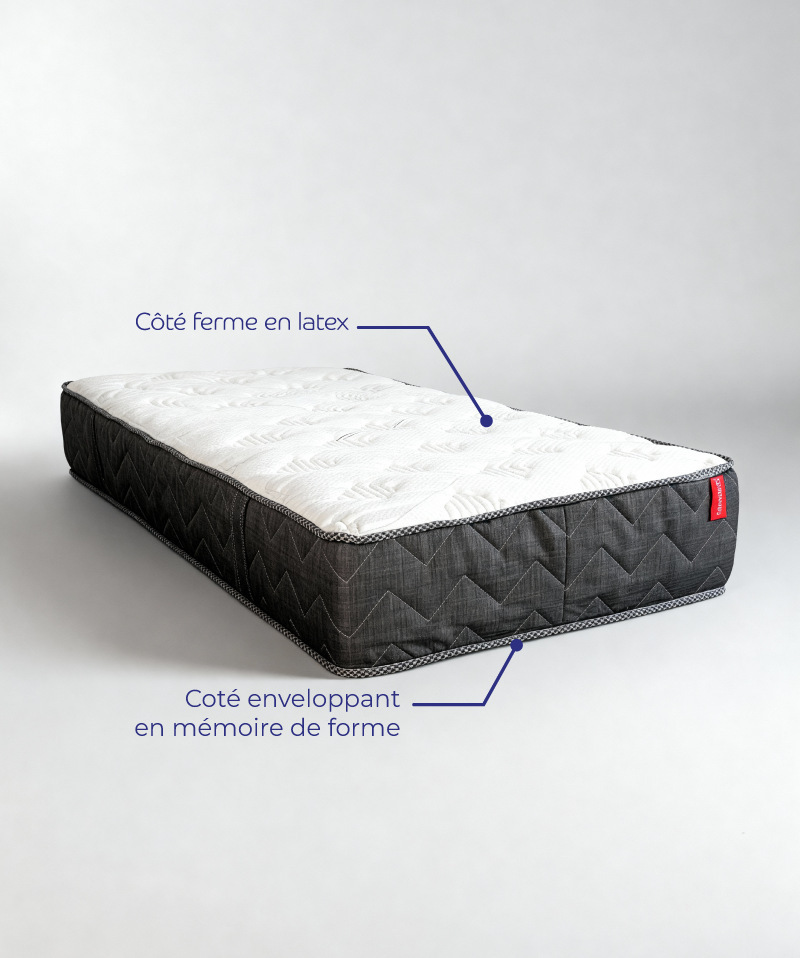 Matelas Masseö – Ressorts ensachés, latex naturel & mémoire de forme