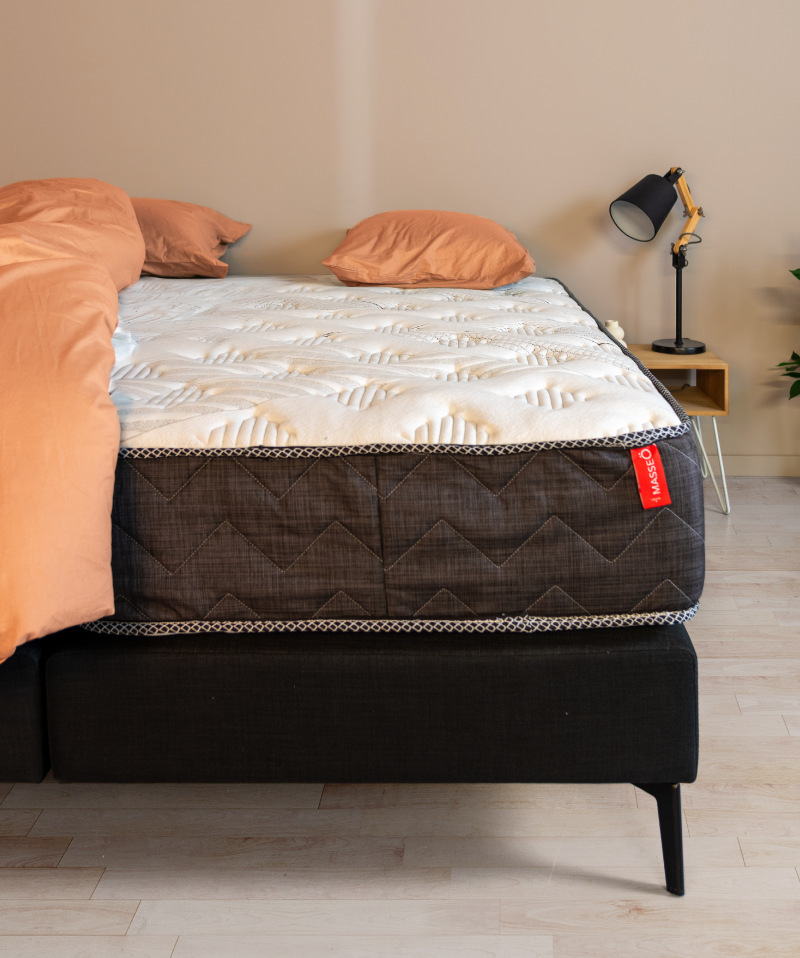 Matelas Masseö – Ressorts ensachés, latex naturel & mémoire de forme