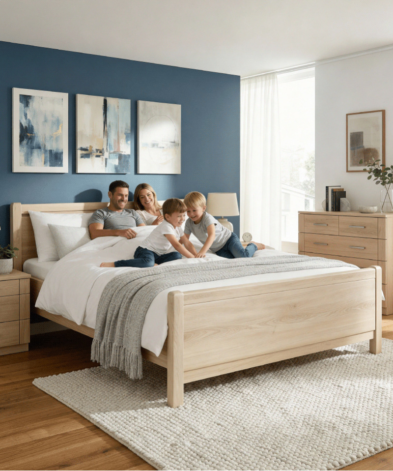 Lit Valencia – Style contemporain en finition bois