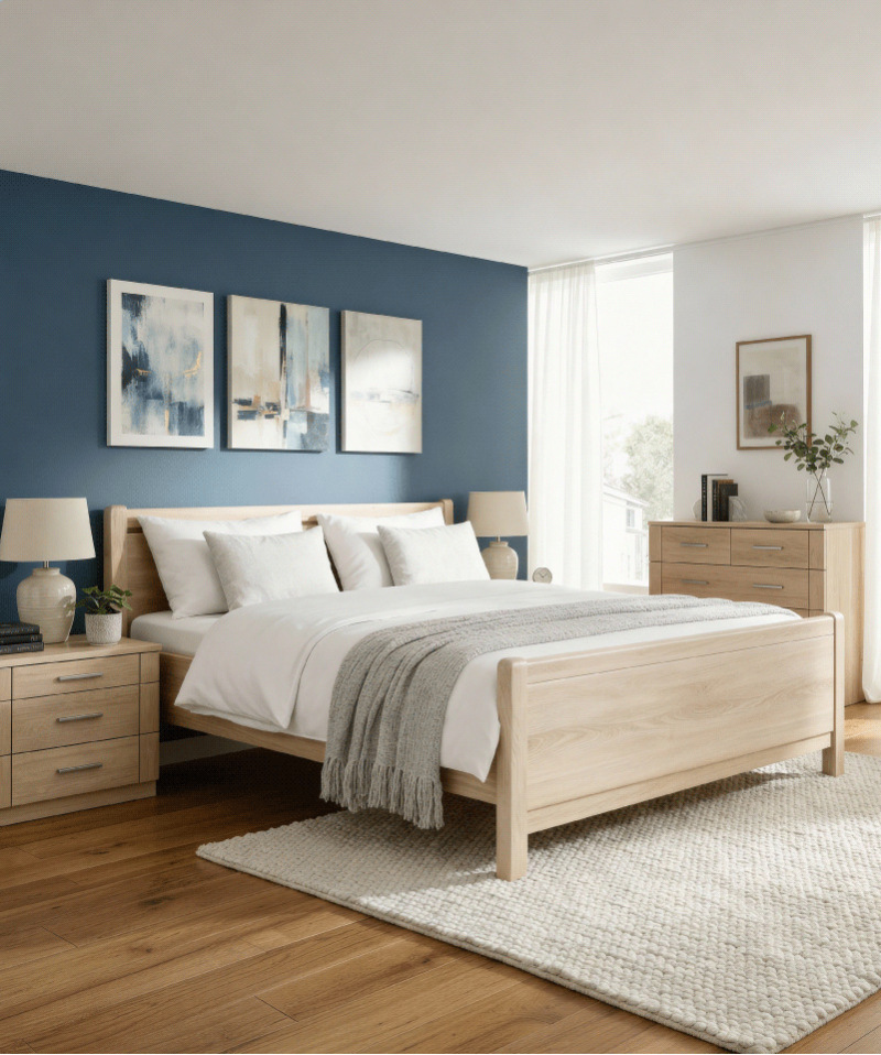 Lit Valencia – Style contemporain en finition bois