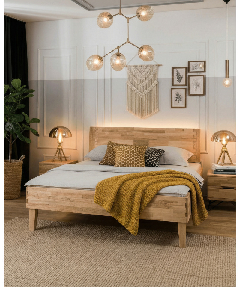 Lit Atlanta – Chêne massif et design