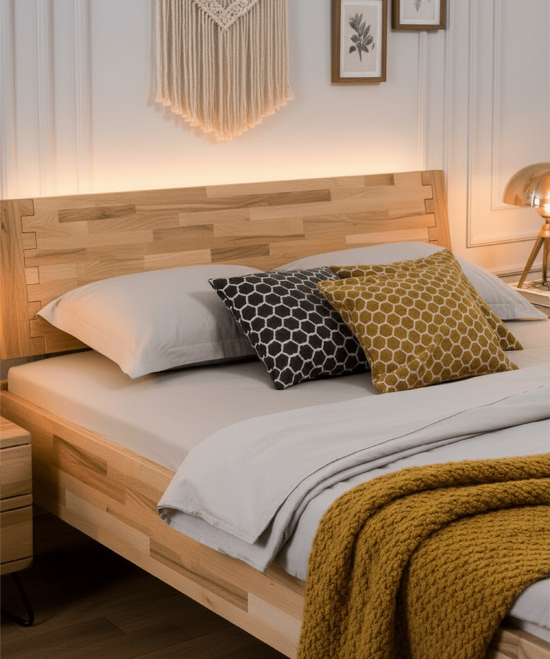 Lit Atlanta – Chêne massif et design