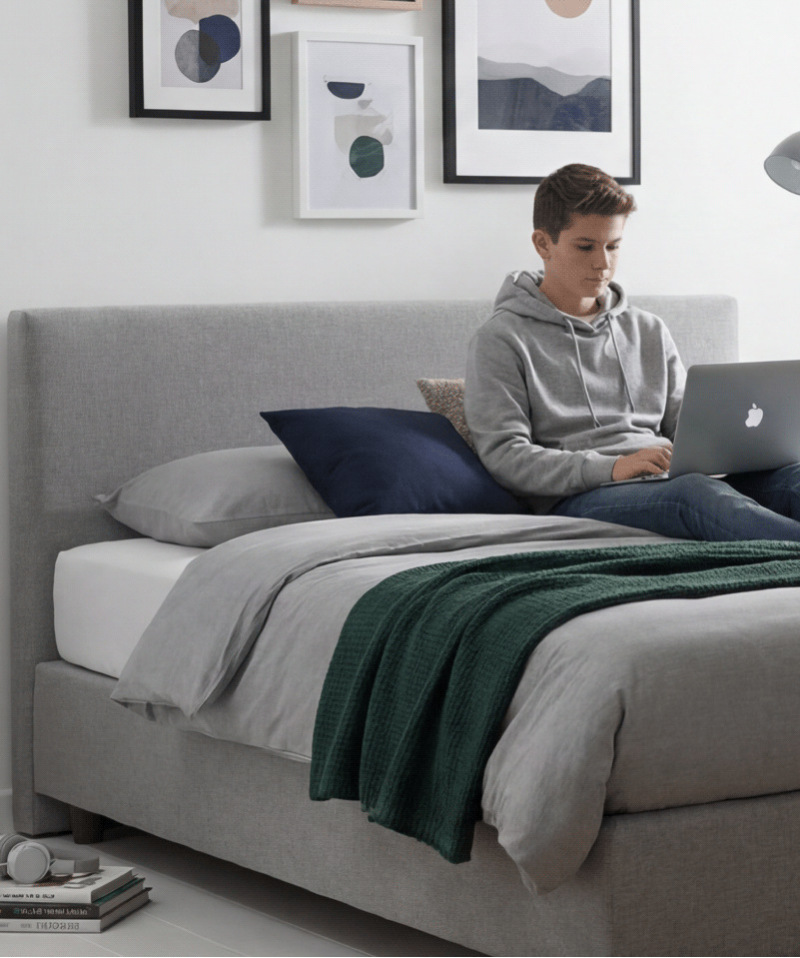 Lit Coffre Madrid – Sommier intégré et coffre de rangement