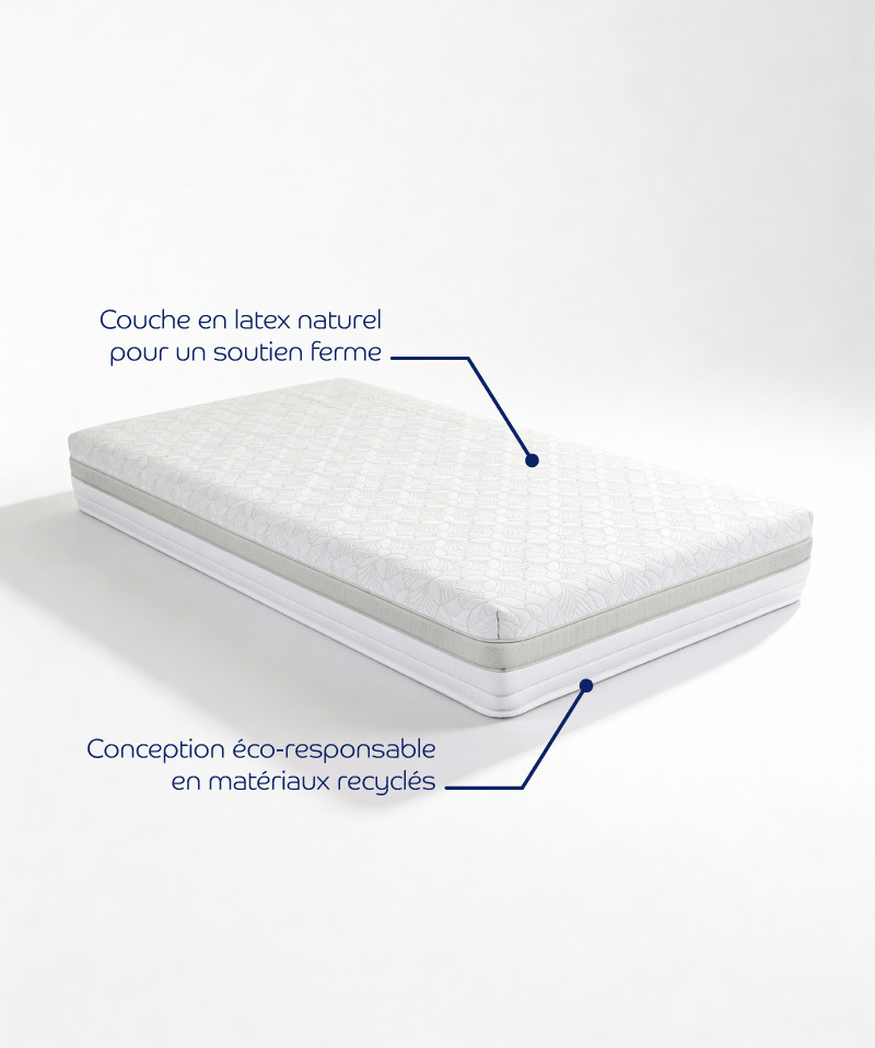 Matelas Cascade – Cœur en latex, soutien équilibré
