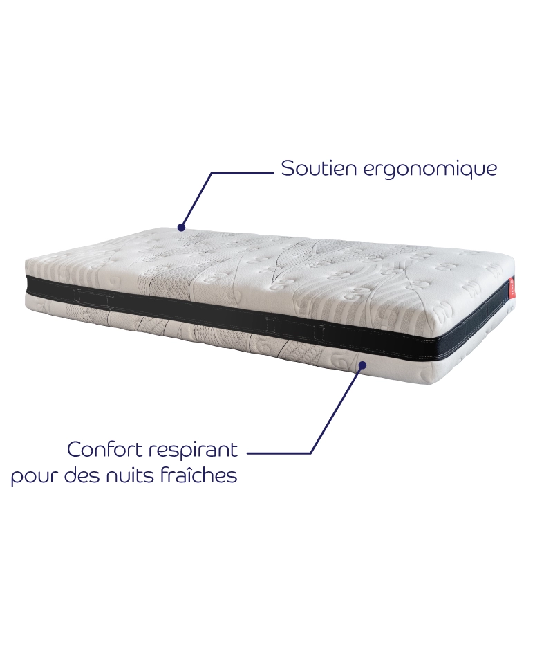 Matelas Tempö – Ressorts ensachés et mousse hybride ferme