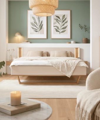 Lit Zenö– Design contemporain et élégant effet flottant