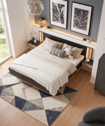 Lit Zenö– Design contemporain et élégant effet flottant