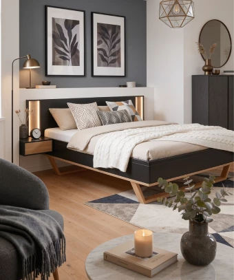 Lit Zenö– Design contemporain et élégant effet flottant