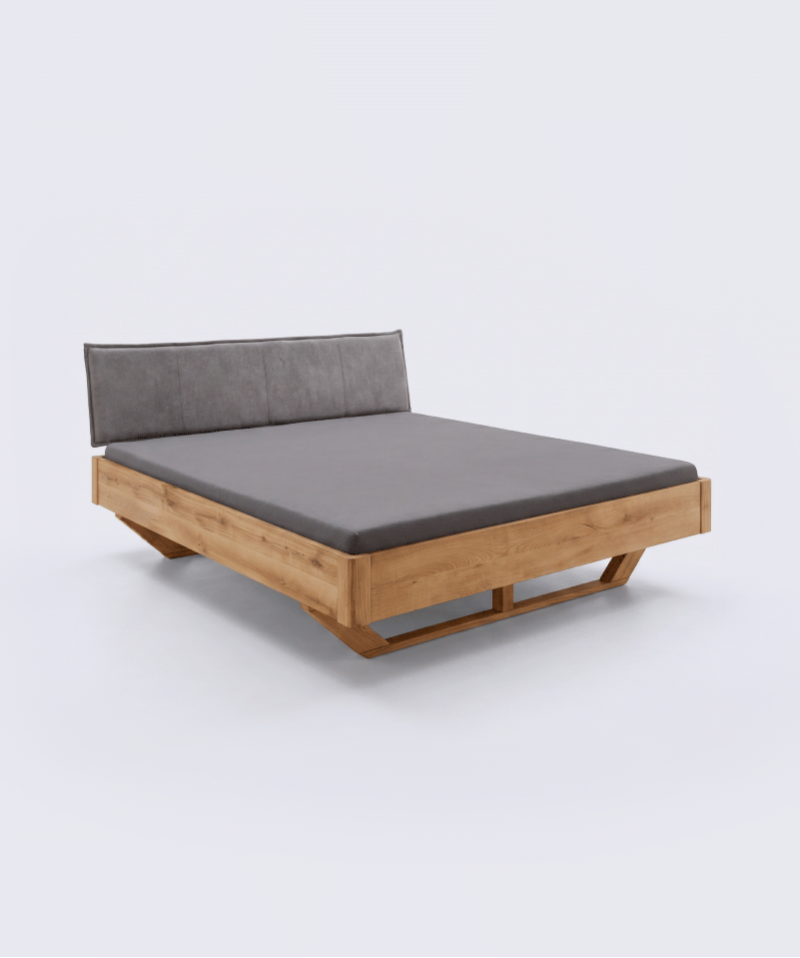 Lit Elya – Chêne massif et design industriel moderne
