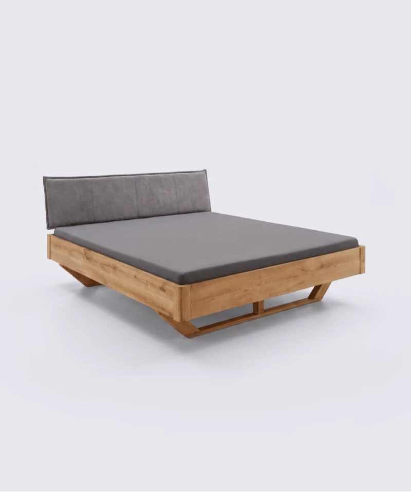 Lit Elya – Chêne massif et design industriel moderne