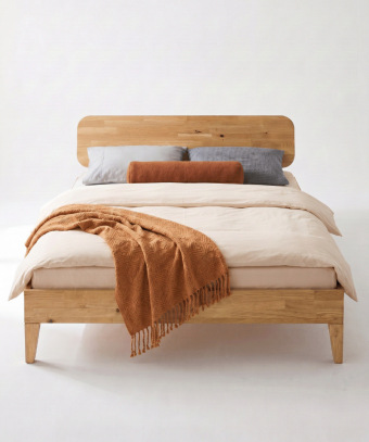 Lit Sana – Bois massif huilé et design naturel
