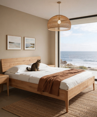 Lit Kaia – Chêne massif et design naturel