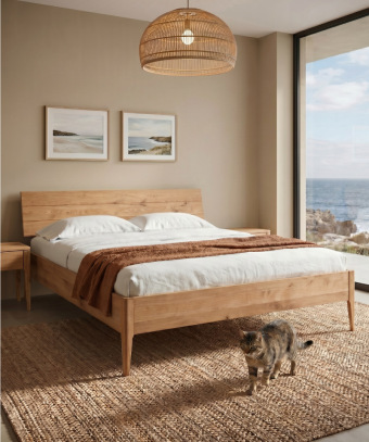 Lit Kaia – Chêne massif et design naturel