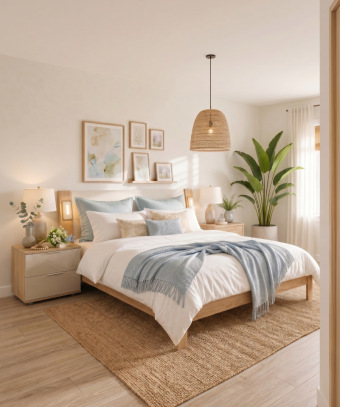 Lit Oryona – Design lumineux et finition bois moderne