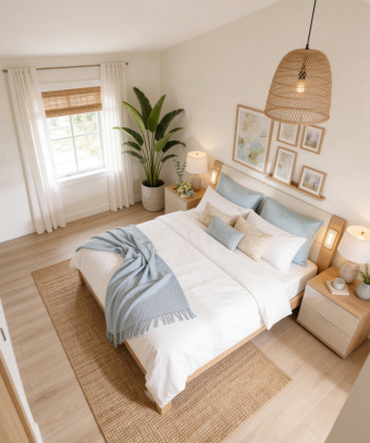 Lit Oryona – Design lumineux et finition bois moderne