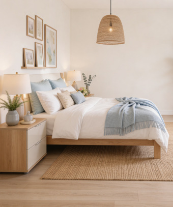 Lit Oryona – Design lumineux et finition bois moderne