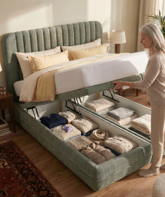 Box coffre Stria – Rangement intégré et tête de lit verticale