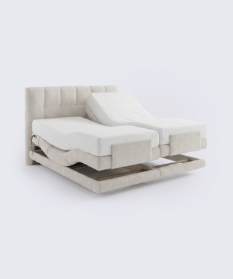 Boxspring électrique Majestia – Confort ajustable et tête capitonnée
