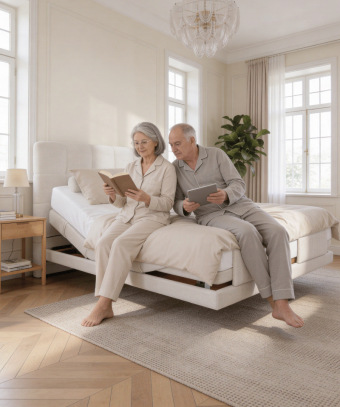 Boxspring électrique Majestia – Confort ajustable et tête capitonnée
