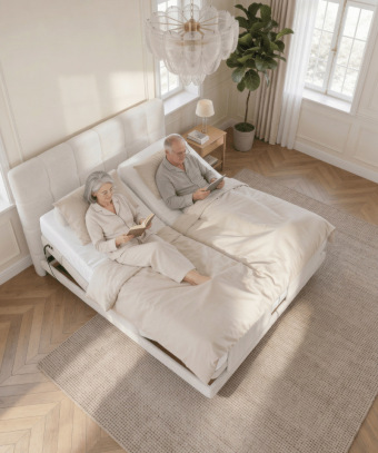 Boxspring électrique Majestia – Confort ajustable et tête capitonnée