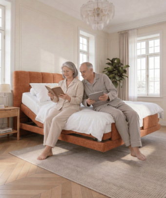 Boxspring électrique Majestia – Confort ajustable et tête capitonnée