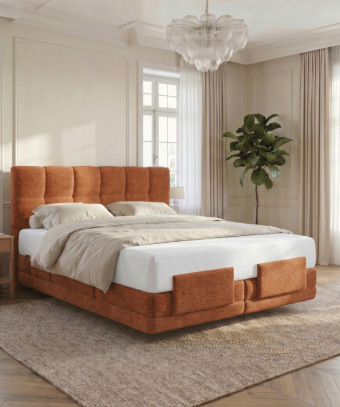 Boxspring électrique Majestia – Confort ajustable et tête capitonnée