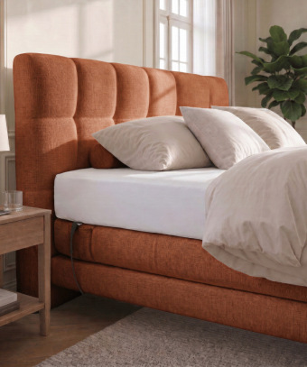 Boxspring électrique Majestia – Confort ajustable et tête capitonnée