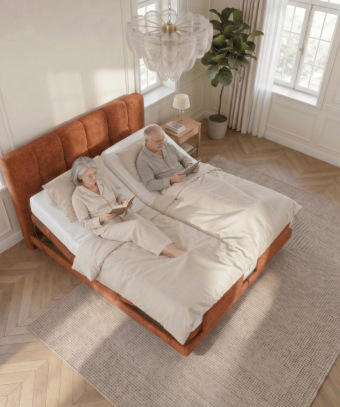 Boxspring électrique Majestia – Confort ajustable et tête capitonnée