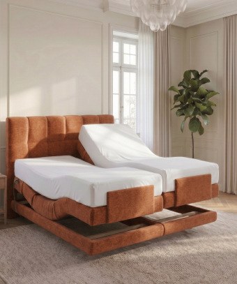 Boxspring électrique Majestia – Confort ajustable et tête capitonnée