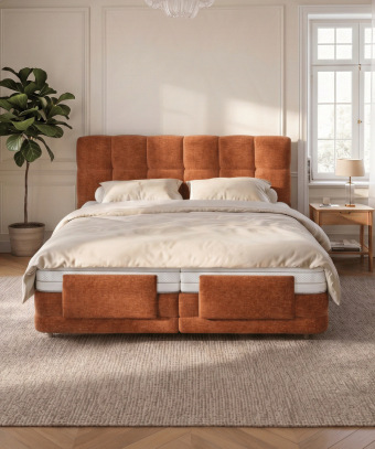 Boxspring électrique Majestia – Confort ajustable et tête capitonnée