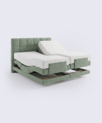 Boxspring électrique Majestia – Confort ajustable et tête capitonnée