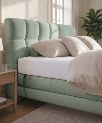 Boxspring électrique Majestia – Confort ajustable et tête capitonnée