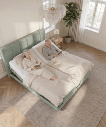 Boxspring électrique Majestia – Confort ajustable et tête capitonnée