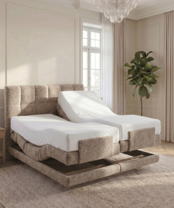 Boxspring électrique Majestia – Confort ajustable et tête capitonnée