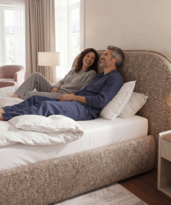 Lit Calya – Design hôtel et tête de lit arrondie