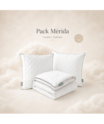 Pack Mérida - Oreiller(s) + Couette en laine mérinos bio