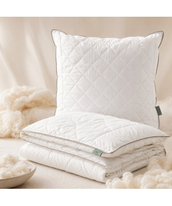 Pack Mérida - Oreiller(s) + Couette en laine mérinos bio