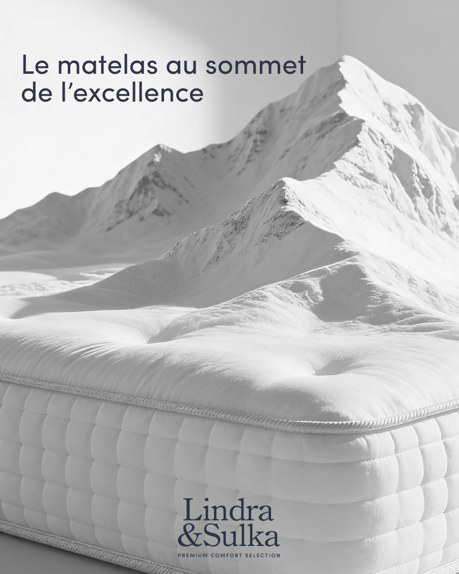 Le matelas Mont-Blanc fusionne avec la montagne pour symboliser le sommet de l'excellence